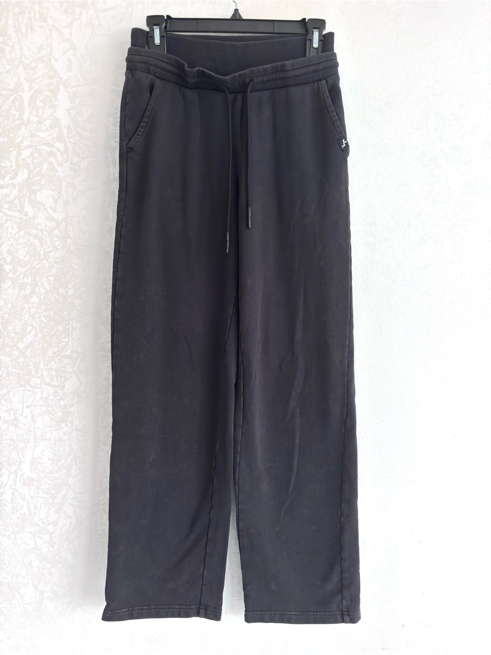 JoyLab Washed Black Wide Leg Sweatpants Size XS Drawstring